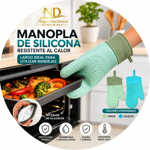 Manopla de silicona resistente al calor